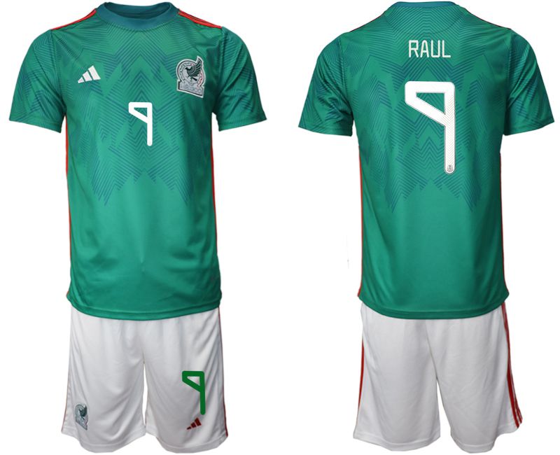 Men 2022 World Cup National Team Mexico home green 9 Soccer Jersey